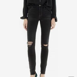 Madewell Raw Hem High Rise Skinny Jeans Black Sea